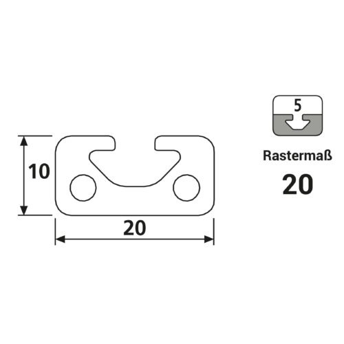 Nut 5 20x10 schwer Technische Zeichnung