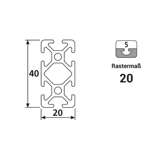 Nut 5 40x20 leicht Technische Zeichnung
