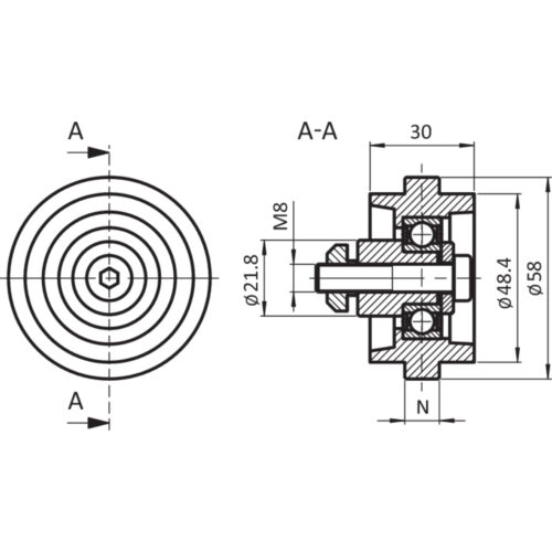 Rolle Ø 58