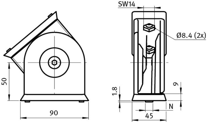 Gelenk 45 x 90