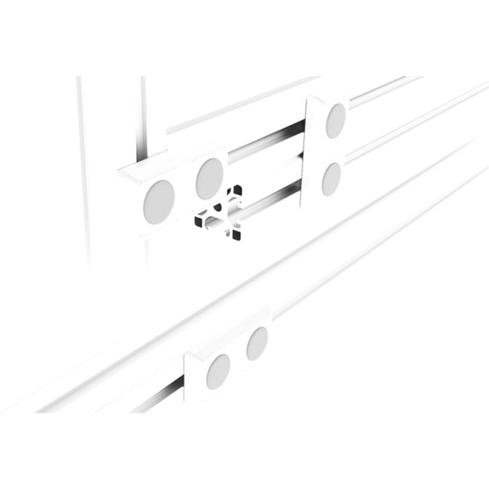 Verbinderplatte I40 M längs/quer, rechteckig 2-Loch, 1 Nut (Set)