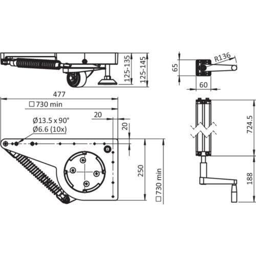 Hubrolle hydraulisch (Set)