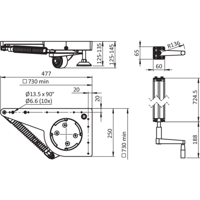 Hubrolle hydraulisch (Set)