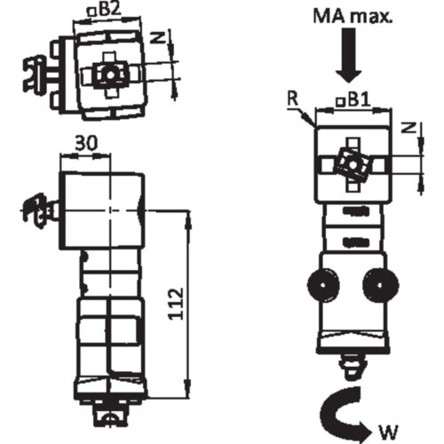 Anschluss-Friktionsgelenk B45-B40L für Systemarm (Set)