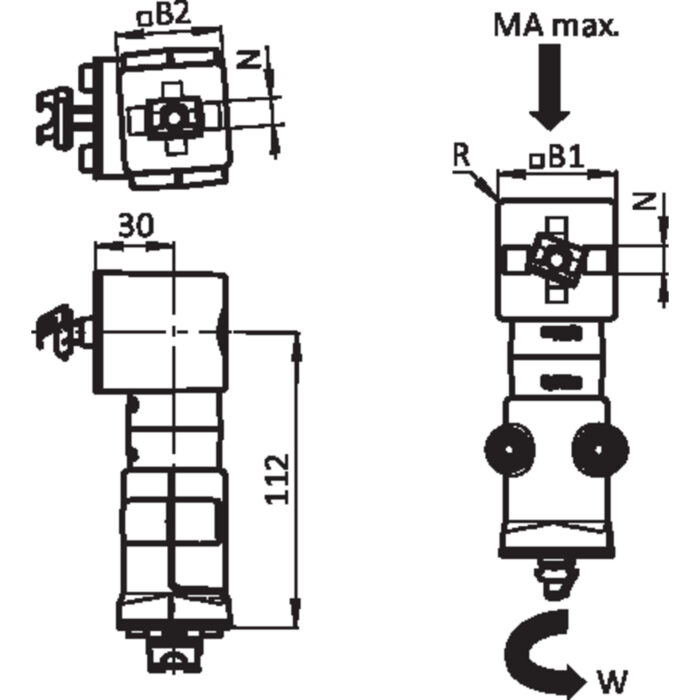 Anschluss-Friktionsgelenk B45-B40L für Systemarm (Set)