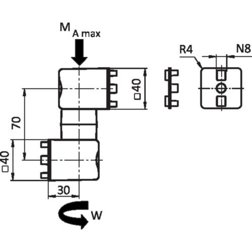 Friktionsgelenk I40L für Systemarm (Set)