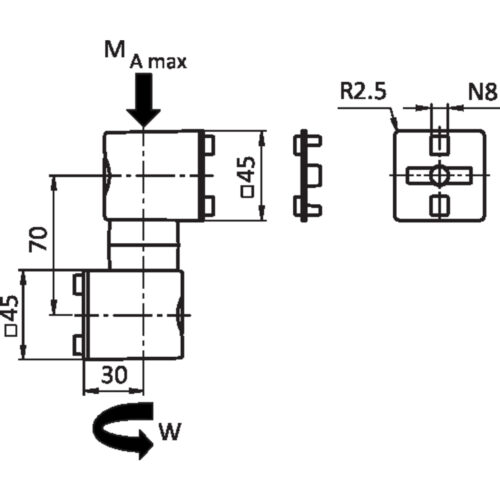 Friktionsgelenk M45L für Systemarm (Set)
