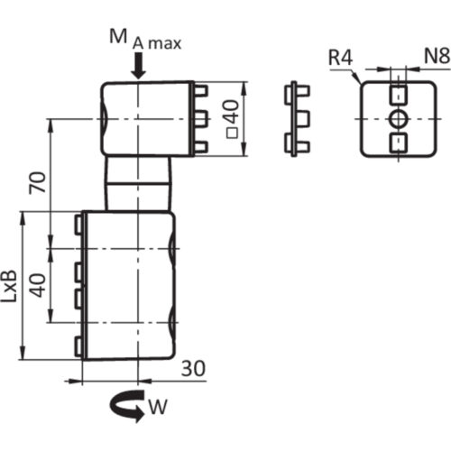 Friktionsgelenk I80L für Systemarm (Set)