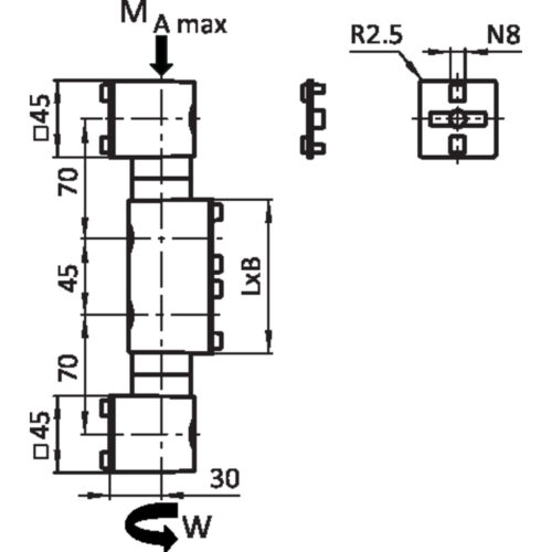 Friktionsgelenk M90H für Systemarm (Set)