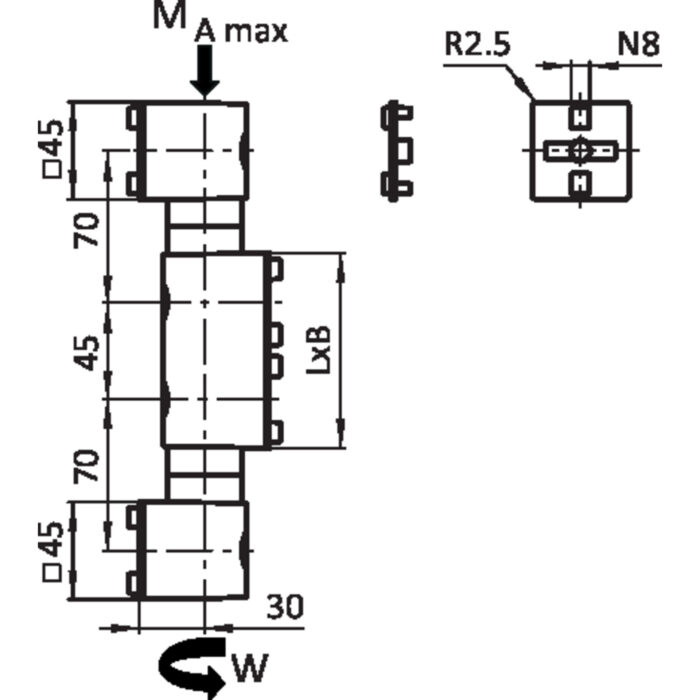Friktionsgelenk M90H für Systemarm (Set)