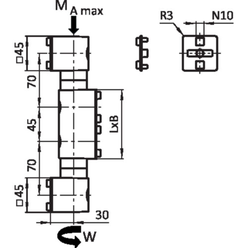 Friktionsgelenk B90H für Systemarm (Set)