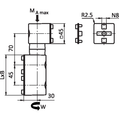Friktionsgelenk M90L für Systemarm (Set)