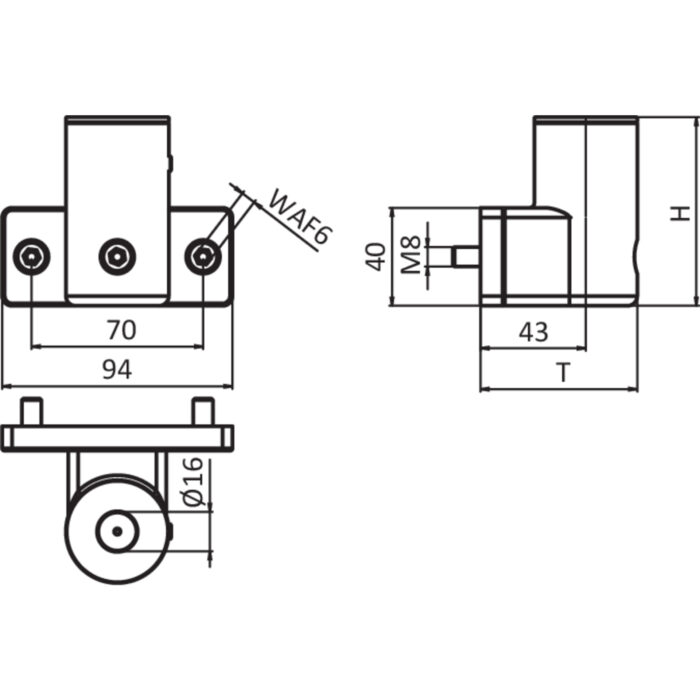 Seiten-Adapter für Lupenleuchte D160 mit Gelenkarm (Set)