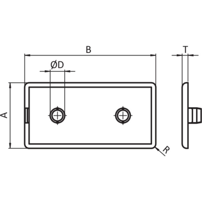 Abdeckkappe für Rastermaß 45 mm