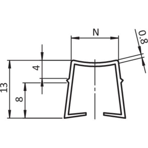 Abdeck- und Einfassprofil B Nut 10 flach