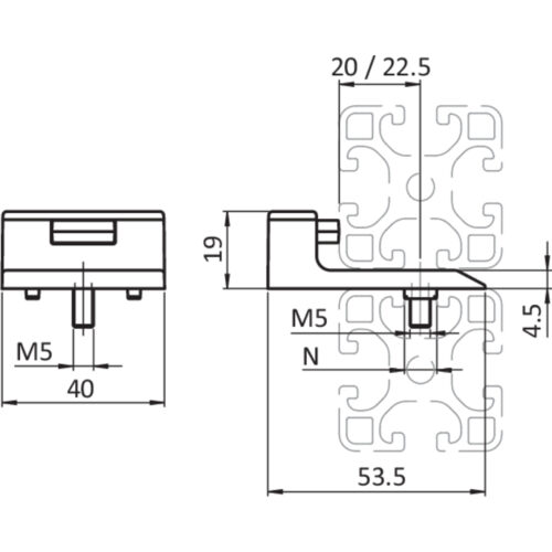 Türanschlag mit EPDM-Dämpfer (Set)