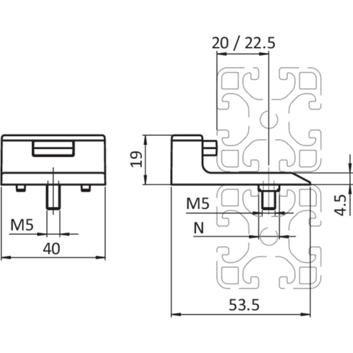 Türanschlag mit EPDM-Dämpfer (Set)