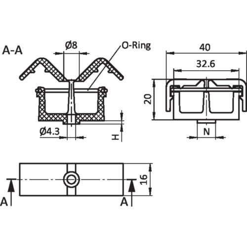 Clip-Kabelbinder - 2 Kammern