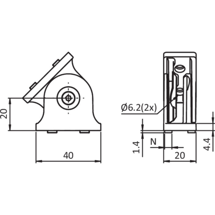 Gelenk 20 x 40