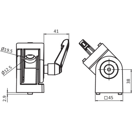 Gelenk 45 mit Klemmhebel