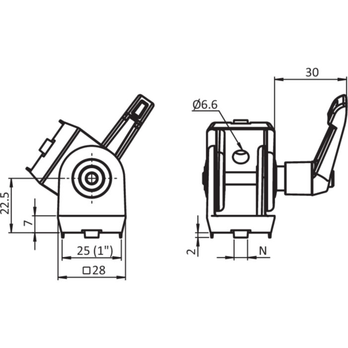 Gelenk 25 mit Klemmhebel