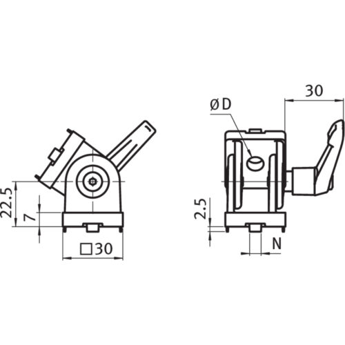 Gelenk 30 mit Klemmhebel