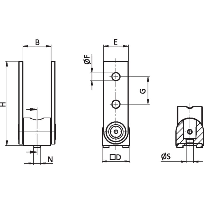 Gelenk 180°, 1 Nut