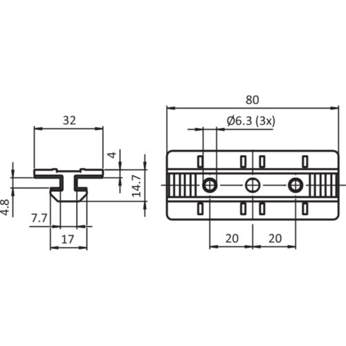 Profilgleiter ZN 40 x 80 (Set)