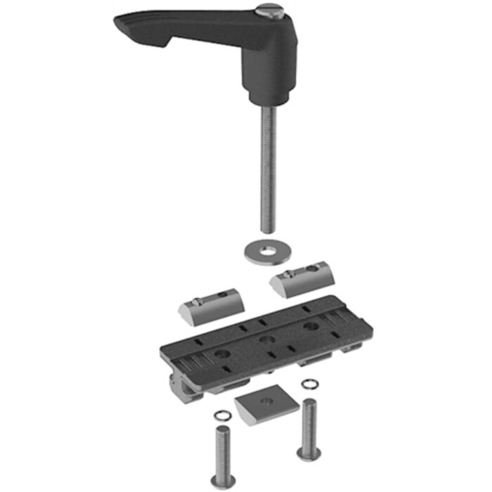 Profilgleiter ZN 40 x 80 Festlager mit Klemmhebel (Set)