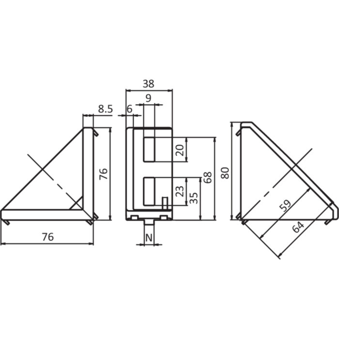 Aluwinkel 40 x 80