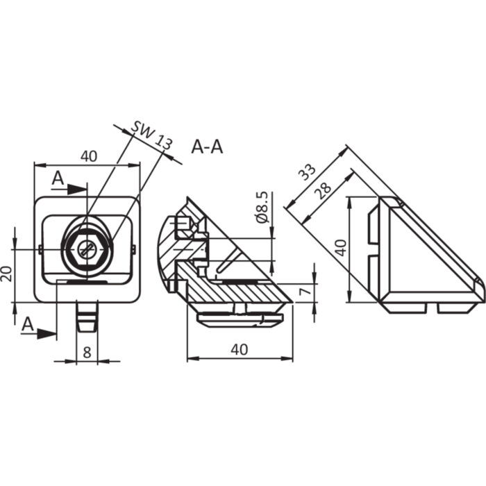 Aluwinkel 40 M (Set)