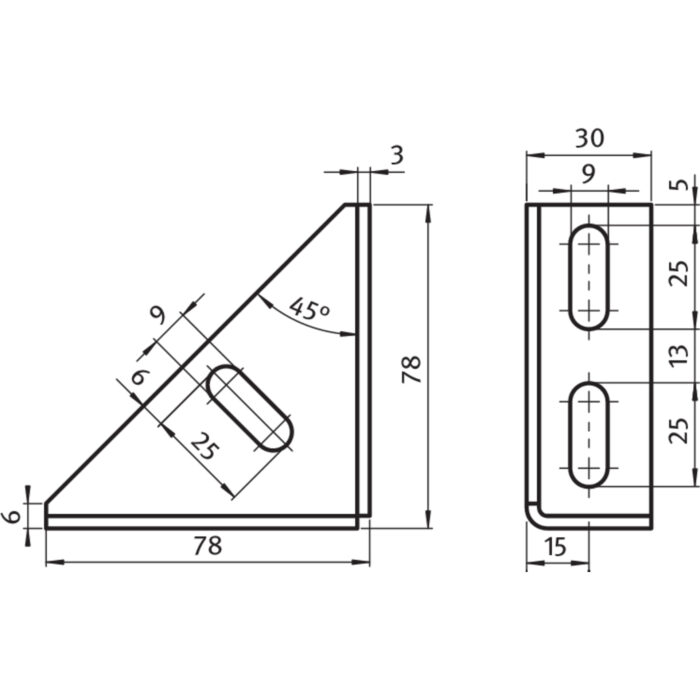 Stahlwinkel 30 x 80