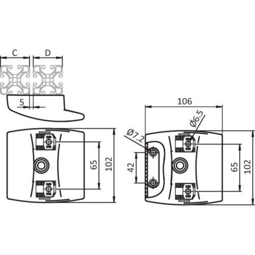 Magnet-Verschlussgriff Compact