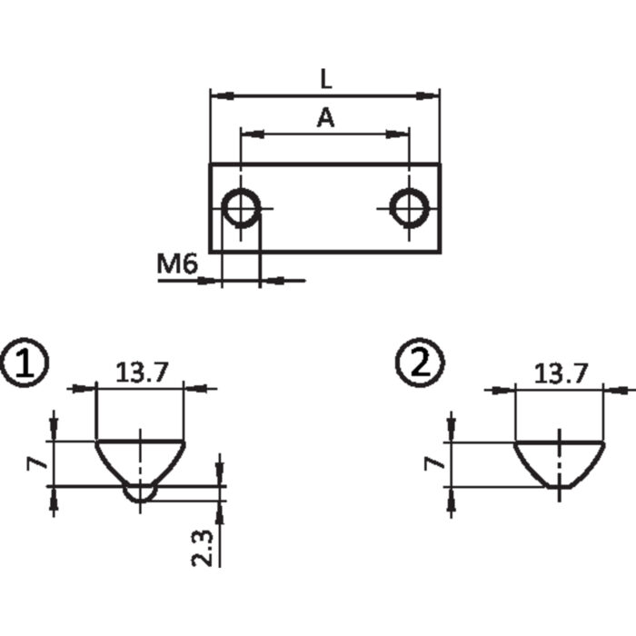 Doppelnutenstein für Automatikverbinder I, Nut 8