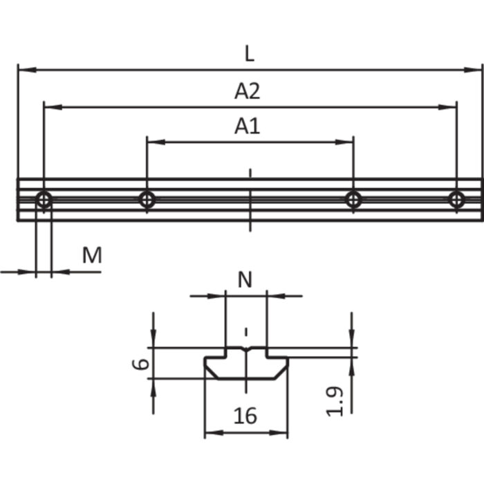 Streckenverbinder 180 B, Nut 8 (Set)