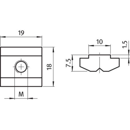 Nutenstein 18,0 x 7,5 mm