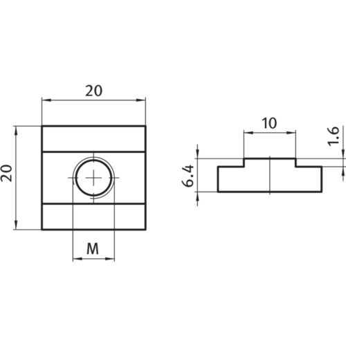 Nutenstein 20,0 x 6,4 mm