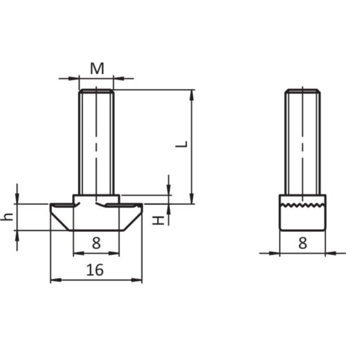 Hammerschraube Nut 8