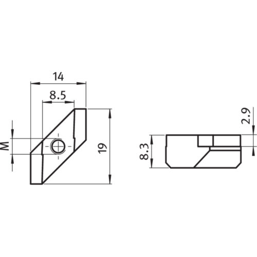 Rhombusmutter mit Verriegelung