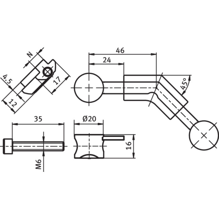 Uni-Gehrungsverbinder I (Set)