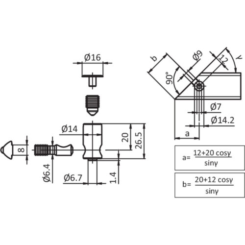 Gehrungsverbinder I 30°-90°, Nut 8