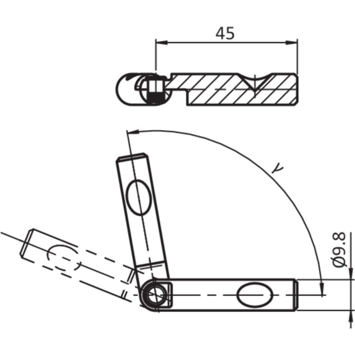 Gehrungsverbinder B 30°-180°, Nut 10