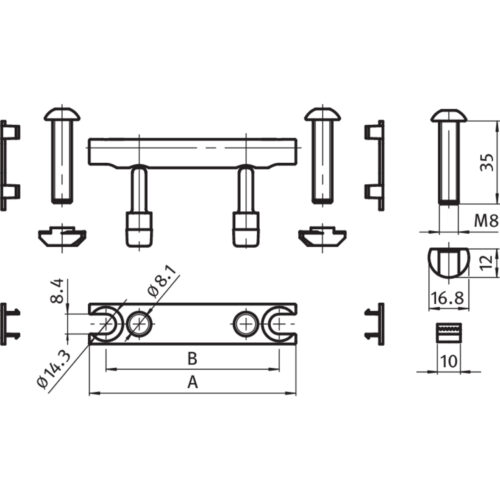 Bolzenverbinder, Nut 10