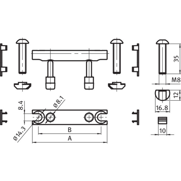Bolzenverbinder, Nut 10