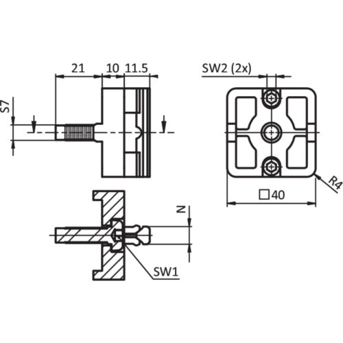 Plattenverbinder I PA 40, Nut 8 (Set)
