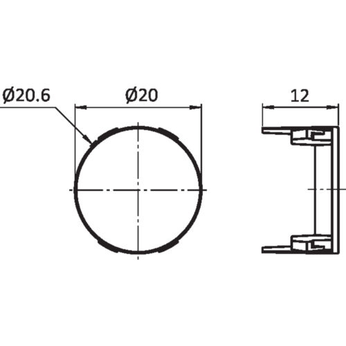 Abdeckkappe D20 für Automatikverbinder I, Nut 8 N