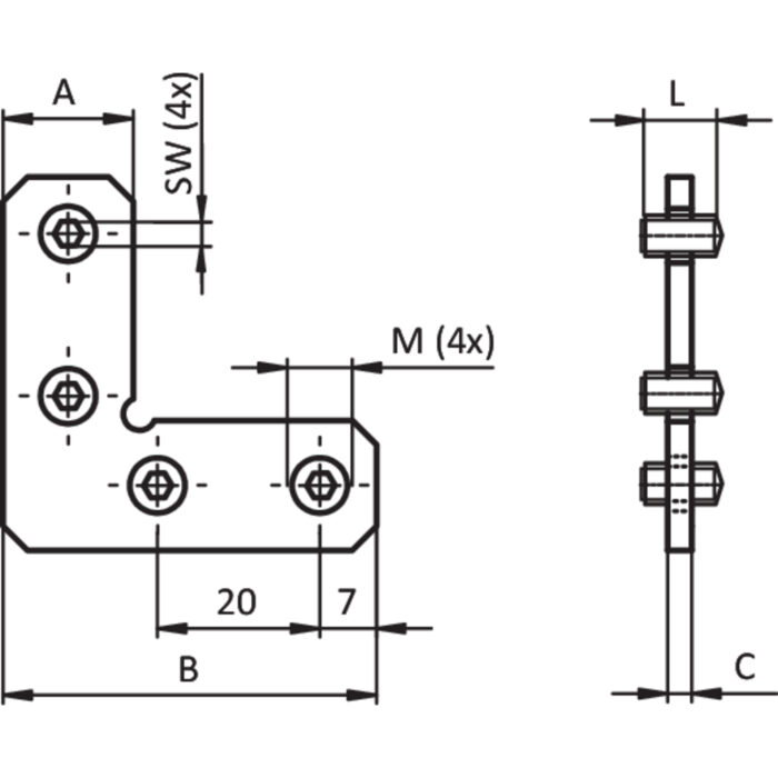 Gehrungsverbinder 90°