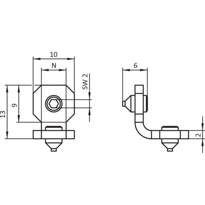 Innenwinkel, Nut 6 (Set)