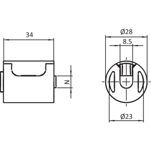 T-Verbinder D28 - Nut 10 (Set)