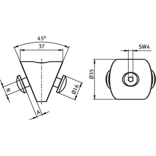 Spannverbinder 45°